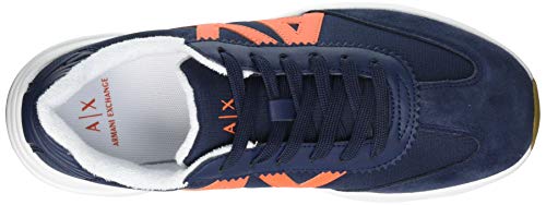 Armani Exchange Dusseldorf Volume Sole Running, Zapatillas Hombre, Indigo+Orange, 39 EU