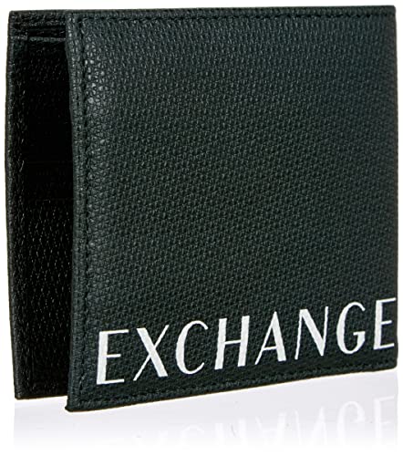 Armani Exchange Logo, Travel Accessory-Cartera bi-Fold para Hombre, Verde Oscuro, Einheitsgröße