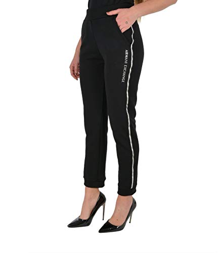 Armani Exchange Vaqueros Ajustados Pantalón Deporte, Negro, S para Mujer