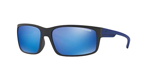 Arnette Fastball 2.0, Gafas de Sol para Hombre, Negro (Matte Black/Green Mirror Light Blue), 62