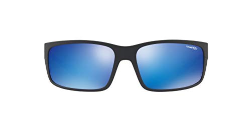 Arnette Fastball 2.0, Gafas de Sol para Hombre, Negro (Matte Black/Green Mirror Light Blue), 62