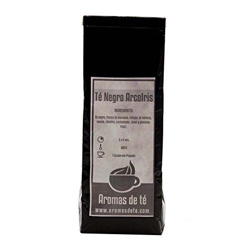 Aromas de Té - Té Negro Arcoiris con Cardamomo, Canela, Trozos de Manzana, Rodajas de Naranja, Clavo y Pimienta Rosa, 100 GR