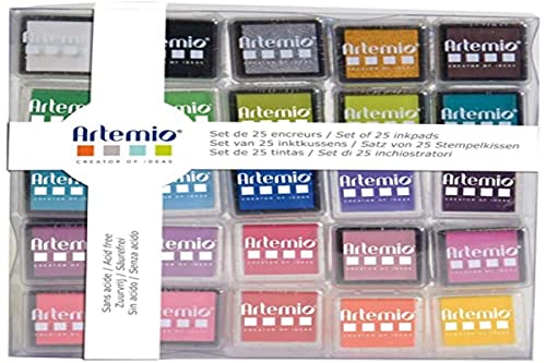 Artemio 10005112 - Set de 25 Tinta, Multicolor, 7,8 x 1,5 x 10,8 cm