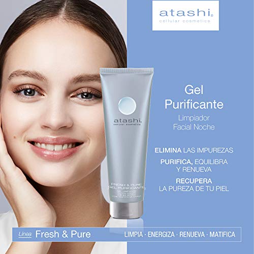 Atashi Fresh & Pure - Gel Purificante Nocturno | Limpia, Purifica, Equilibra y Renueva la Piel | Efecto Peeling Natural | Pieles Mixtas con Tendencia a Grasa |Áceite Glicólico Liposomado - 150 ml