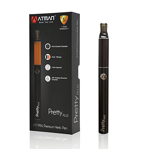 ATMAN® Pretty Plus electronico Vaporizador Pluma Para Hierbas Secas,Cámara cerámica de 1.8ml y calefacción de 360 grados Batería de litio de alto rendimiento Vaporizador portátil No Nicotina