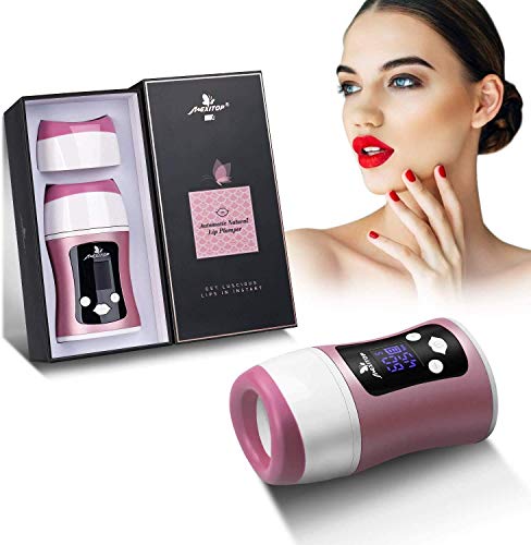 Aumentador de labios - Mexitop Máquina de Aumento de Labios Inteligente (Tiempo, Succión) - Pantalla digital, Carga por USB Lip Plumper – Almohadilla de Maquillaje Adicional Incluida