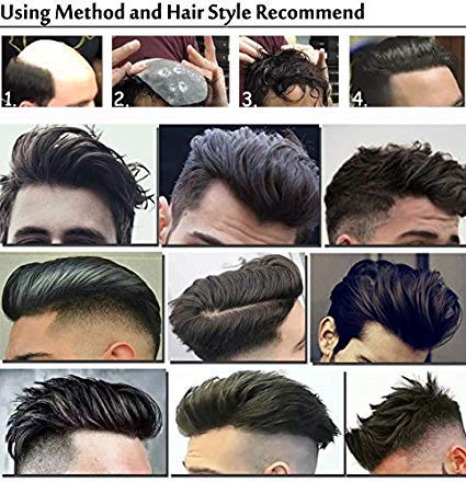 Auspiciouswig Human Hair Men's Toupee Sistema de reemplazo de cabello de piel delgada para hombres (8x10 inch, Natural Colour)