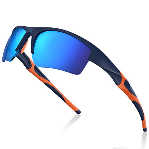 Avoalre Gafas de Sol Deportivas Hombre Gafas Hembra Unisex Conducto no polarizado TR90 Super Light UV400 Protección Certificado CE para Ciclismo MTB Running Coche Moto Montaña - Azul