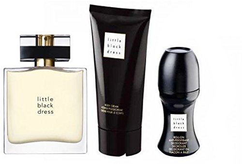 Avon Little Black Dress - Juego de perfumes (3 unidades, perfume clásico y elegante, Eau de Parfum, spray corporal, loción y desodorante en roll)