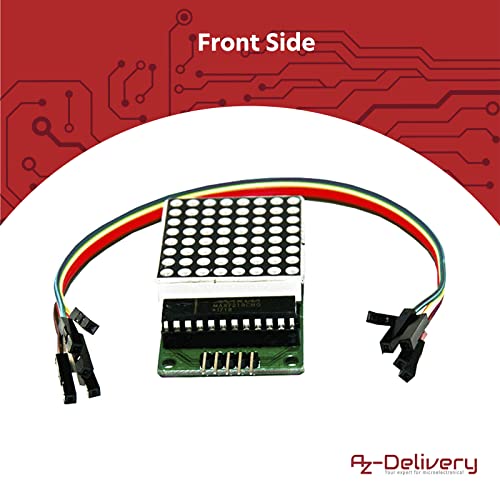 AZDelivery MAX7219 8x8 Dot Matrix MCU 64 LED Display Modulo de Visualizacion Compatible con Arduino con E-Book Incluido!