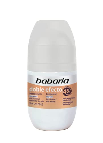 Babaria - Desodorante rollon doble efecto - 0% alcohol - Antitranspirante - 200ml