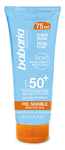 Babaria - Filtro Solar Spf 50+ Para Cara Y Escote, 75 Ml, Blanco