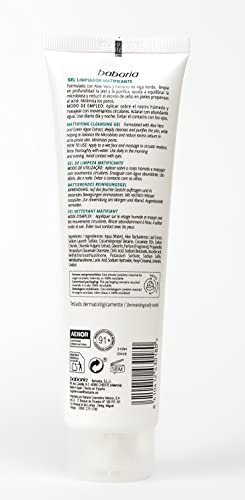 Babaria – Gel Limpiador Facial Matificante Con Aloe Vera Y Alga Verde - 50 Ml, Blanco