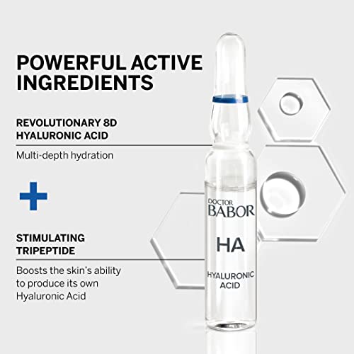 Babor Power Serum Hyaluronic Acid Ampollas faciales con ácido hialurónico y tripéptidos para una intensa hidratación, con fórmula vegana, en formato de 7 x 2 ml