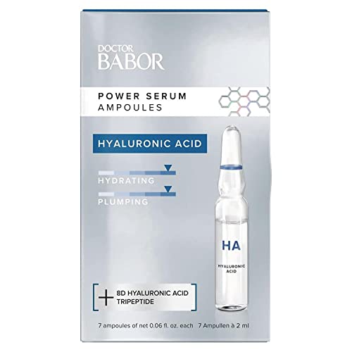 Babor Power Serum Hyaluronic Acid Ampollas faciales con ácido hialurónico y tripéptidos para una intensa hidratación, con fórmula vegana, en formato de 7 x 2 ml