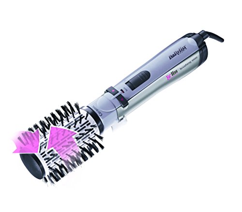 BaByliss 2735E - Cepillo rotativo de aire caliente, 4 cabezales, base cerámica, con tecnología iónica, 1000 W, 2 velocidades/temperaturas y neceser incluido