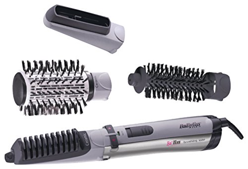 BaByliss 2735E - Cepillo rotativo de aire caliente, 4 cabezales, base cerámica, con tecnología iónica, 1000 W, 2 velocidades/temperaturas y neceser incluido