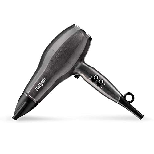 BaByliss D6490DE - Secador De Pelo Platinum Diamond 2300, Motor AC Profesional, Control Súper Iónico, 3 Temperaturas, 2 velocidades, Aire frío, Incluye Boquilla y Difusor profesional