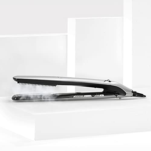 BaByliss Plancha Steam Lustre ST595E - Plancha de pelo profesional con Acondicionamiento por Vapor, Plancha de Vapor Iónica, 5 ajustes de 170°C a 210°C, Placas cerámicas anchas 36mm