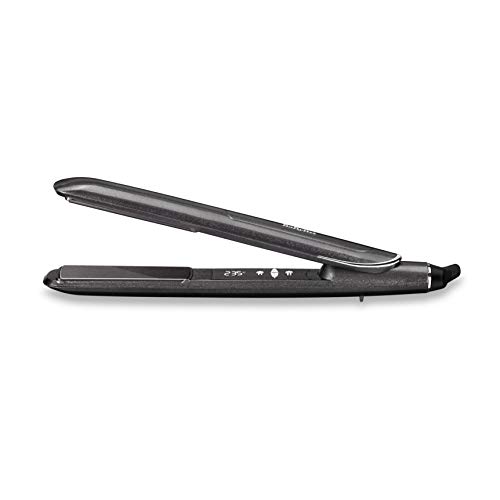 BaByliss ST259E Plancha de pelo profesional Platinum Diamond 235, Iónica, Función Memoria, 10 temperaturas de 140°C - 235°C, Calentamiento 15s, Placas cerámicas con Diamantes, Temperatura constante