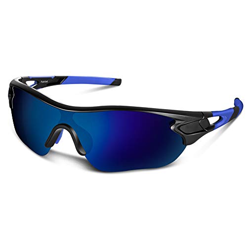 Bea Cool Gafas Ciclismo Hombre, Gafas Sol Deportivas, Gafas De Sol, Gafas Deportivas Polarizadas Con ProtecciÓN UV400 Gafas De Sol Deportivas TAC Monturas De PC, Para Ciclismo (Negro Azul 2)