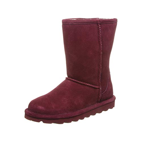 Bearpaw Elle-Pantalones Cortos, Botas sin Cordones Mujer, Rojo/Vino, 36 EU