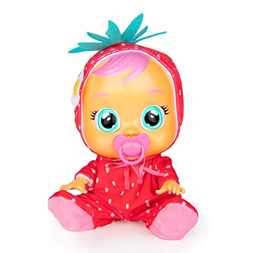 BEBÉS LLORONES Tutti Frutti Ella | Muñeca interactiva que llora de verdad con chupete y pijama con olor a Fresa - Muñeco y Juguete para niñas y niños +18 Meses