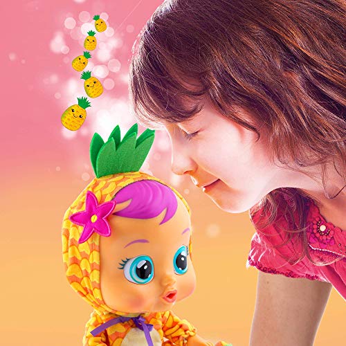 BEBÉS LLORONES Tutti Frutti Pia | Muñeca interactiva que llora de verdad con chupete y pijama con olor a Piña - Muñeco y Juguete para niñas y niños +18 Meses