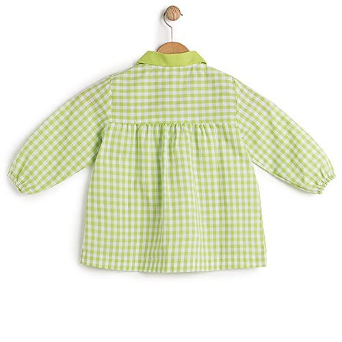 BeBright Babi Escolar Infantil, Bata Escolar Niña y Niño con botones, Mandilón de Guardería - Fabricados en España (Verde Pistacho, 1-2 años)