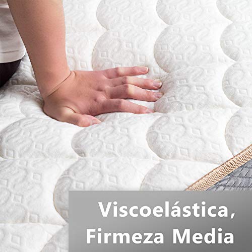 BedStory Colchon Viscoelastico Carbón de Bambú Colchones 90x190CM Colchones para Cama Hotel Viscoelastica Firmeza Media Anti-ácaros e Hipoalergénicos