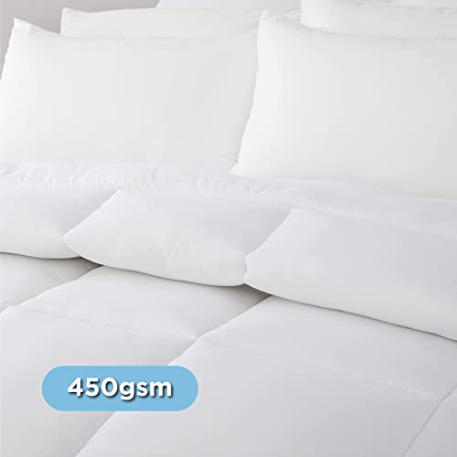 Bedsure Edredon Cama 150 Invierno - Relleno Nordico 240x220 cm de 450 gr/m² para Cama Matrimonio 150x200, Fibra Suave y Caliente, Gordo y Blanco