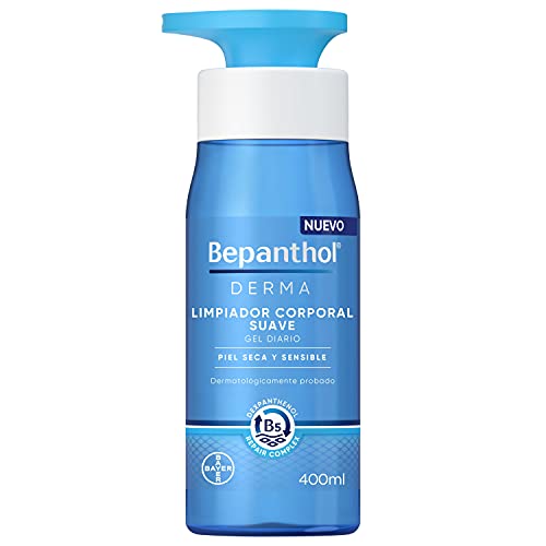 Bepanthol Derma Limpiador Corporal Gel de Ducha sin Jabón Suave, Piel Seca, Uso Diario, 400 ml