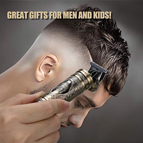 BESTBOMG Maquina Cortar Pelo, Cortapelos Definición Recortadora Eléctrica para Hombres, Hair Trimmer con Carga USB, 4 peines guía, 0 mm Recortadora de Cortapelos Hombre