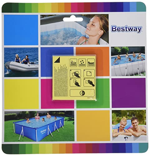 BESTWAY 62091 - Kit de Reparación Parche Adhesivo Extra Fuertes para Uso Bajo el Agua Para Hinchables y Piscinas Desmontables Paquete 10 Unidades 6,35x6,35 cm