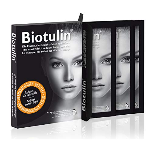 Biotulin Máscara Bio Facial de Celulosa - Pack de 4 - Ácido Hialuronico - Ingredientes Antiedad y Antiarrugas