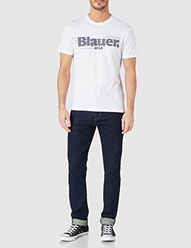 Blauer Rayas Camiseta de Manga Corta, Blanco (100 Blanco Óptico), Talla única para Hombre