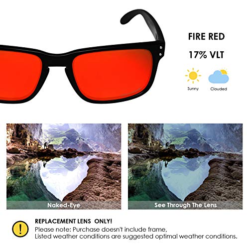 BlazerBuck Lentes de repuesto para Oakley Holbrook XL OO9417, Rojo (Fire Red Polarized)