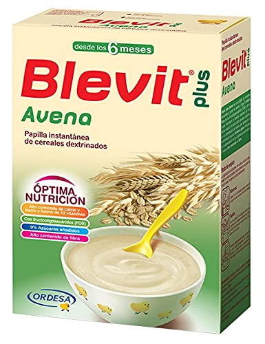 Blevit Plus Avena - Papilla de Cereales para Bebé Sin Azúcares Añadidos - Con Avena y el Trigo para favorecer el tránsito intestinal - Desde los 6 meses - 300g