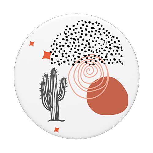 Boho cactus Saguaro naranja quemado con patrón de puntos PopSockets PopGrip Intercambiable