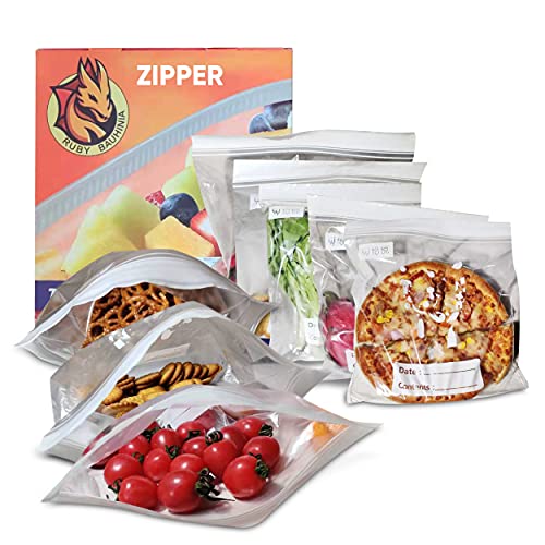 Bolsas Zipper 30 Bolsas 6L hermética Multiuso Extra Robusto sin BPA,Relleno de Soporte y Fondo expandible, Aptas para congelar los Alimentos o mantenerlos Frescos