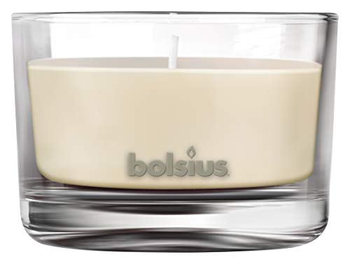 Bolsius True Moods & True SCENTS Vela perfumada (Cristal, tamaño Mediano), diseño de Vainilla, Cera, Blanco, Medium, 435