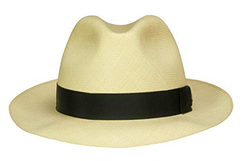 Borsalino Montecristi Fedora - Sombrero de Panamá ultrafino Negro Natural (712-3) 61