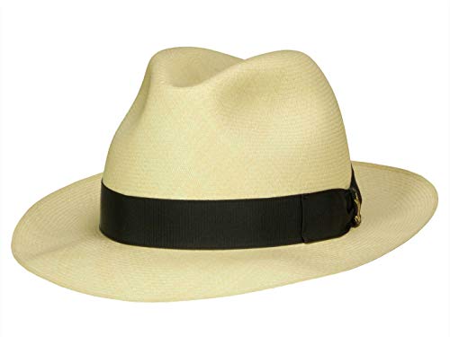 Borsalino Montecristi Fedora - Sombrero de Panamá ultrafino Negro Natural (712-3) 61