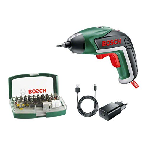 BOSCH 06039A800S - Atornillador de batería Ixo 32 puntas Batería de litio integrada 3,6 V 1,5 Ah. Luz Powerlight. Máx por apriete 4,5 Nm. 215 rpm en vacío. Multicolor