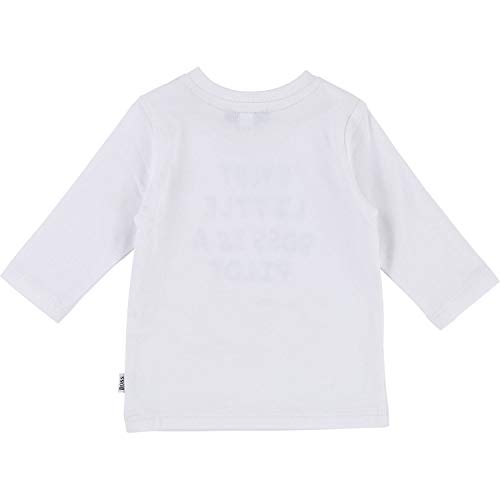 BOSS - Camiseta de manga larga - para niño Blanco 9 meses/71 cm (68/74 cm)