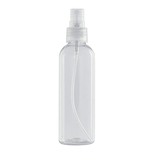 Botella Spray Pulverizador de plástico Transparente Pet 100 ml. hermética y Reutilizable. Nebulización Fina idónea para Limpieza, humectar, Plantas, ambientador y Perfume. (06 Unidades)