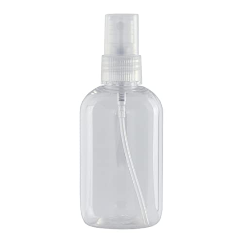 Botella Spray Pulverizador de plástico Transparente Pet 100 ml. hermética y Reutilizable. Tamaño Ideal Viaje. Nebulización Fina idónea para ambientador y Perfume. (12 Unidades)