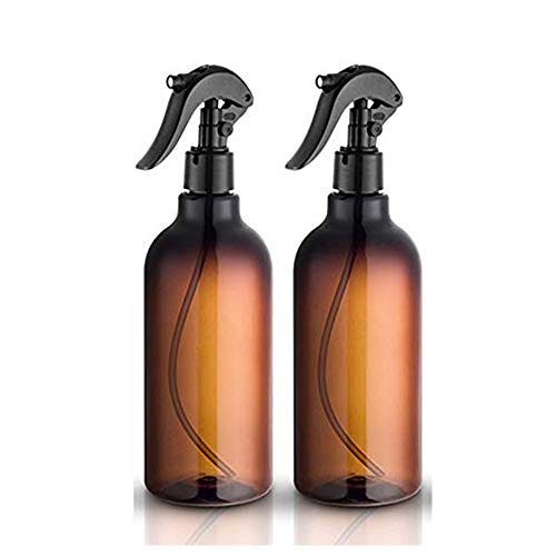 Botellas de spray, 2 Unidades de 500 ml/16 oz Botellas de Spray vacías de plástico con pulverizador Fino Negro rellenable contenedor para aceites Esenciales, Limpieza, Cocina, jardín, Pelo