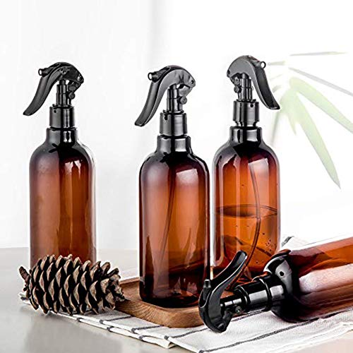 Botellas de spray, 2 Unidades de 500 ml/16 oz Botellas de Spray vacías de plástico con pulverizador Fino Negro rellenable contenedor para aceites Esenciales, Limpieza, Cocina, jardín, Pelo