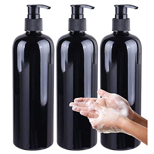 Botellas Vacías de 500 Ml de Champú Botella de Loción Simple para Emulsión de Espuma Dispensador de Jabón Reutilizable Botella de Champú para Dispensar Champú En Gel de Ducha（3 Piezas）